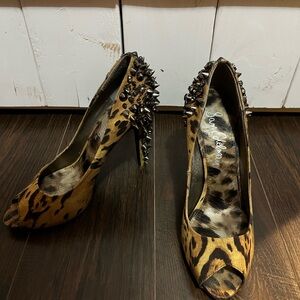 Sam Edelman Animal Print Studded Heels